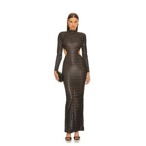 NEW- NWOT Michael Costello x Revolve Black Cutout Maxi Dress Size Small